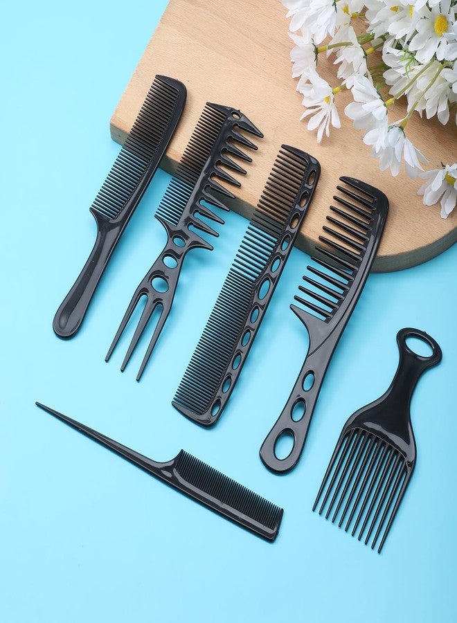Styquenzer Combs for Hair Stylist, 6 Pcs Styling Comb Set Wide Fine Tooth Rat Tail Comb Hair Picks Texture Combs with Double Side Tail Hairstyling Tools for Men Women Curly Hairs, Braiding, Cutting, Parting - Image 5